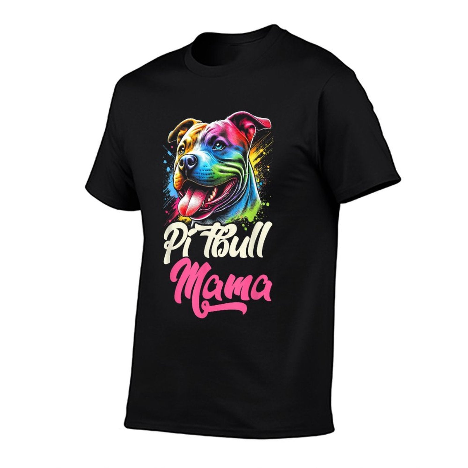 Pitbull Mama Colorful Pittie Mom Mothers Day Dog Lover  Fade-proof Color T-Shirt