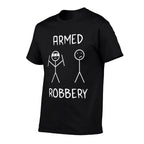 Armed Robbery Sarcastic Sarcasm Funny Stickman Stick Figure  Heathered Texture T-Shirt