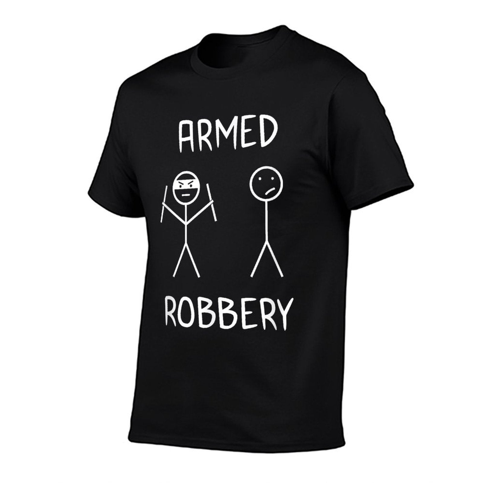 Armed Robbery Sarcastic Sarcasm Funny Stickman Stick Figure  Heathered Texture T-Shirt