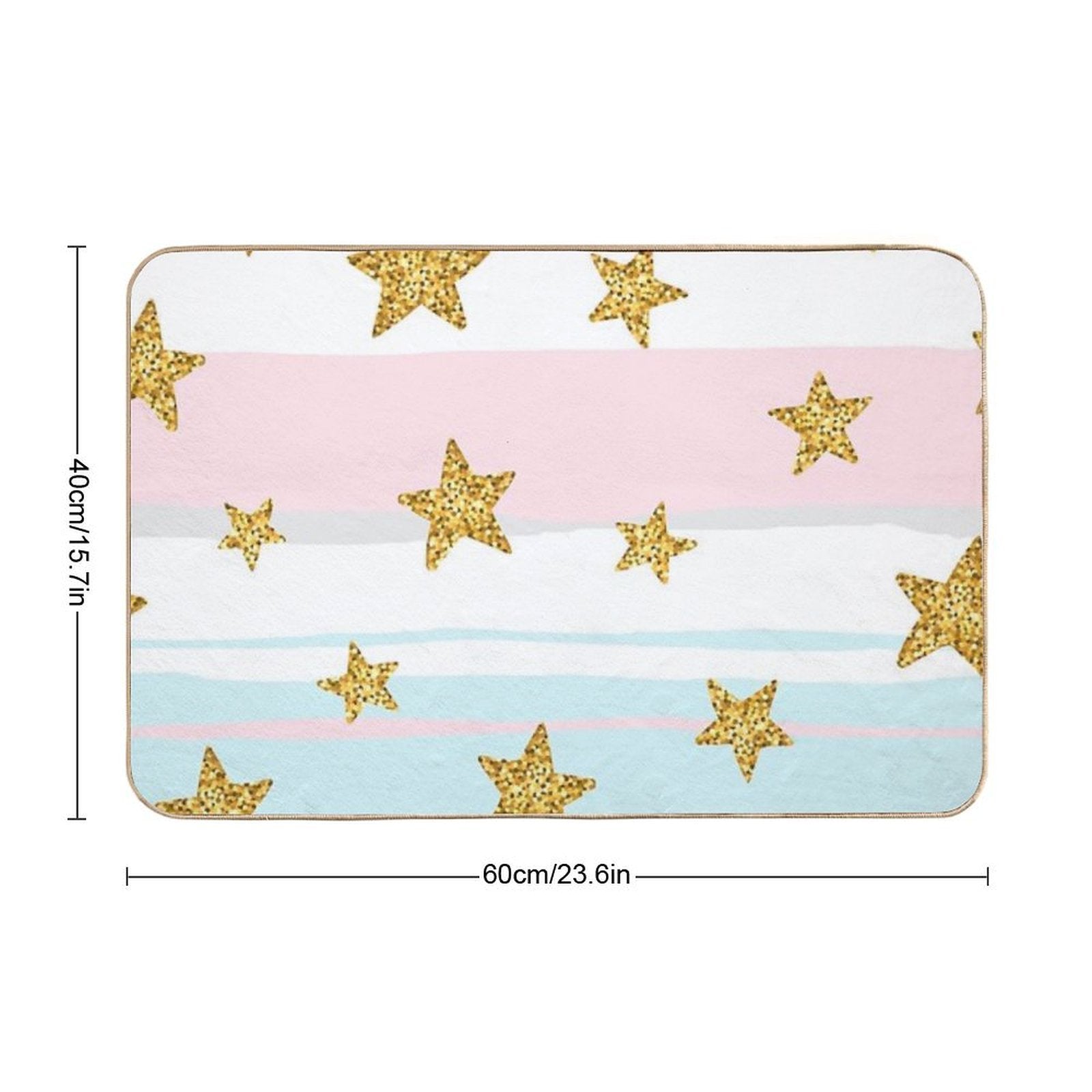 Faux Glitter Stars Stripe Background  Rapid-Drying Bath Mat