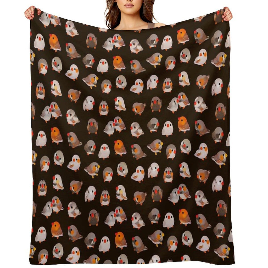 Zebra Finch - Textdark Anti-pilling Throw Blanket