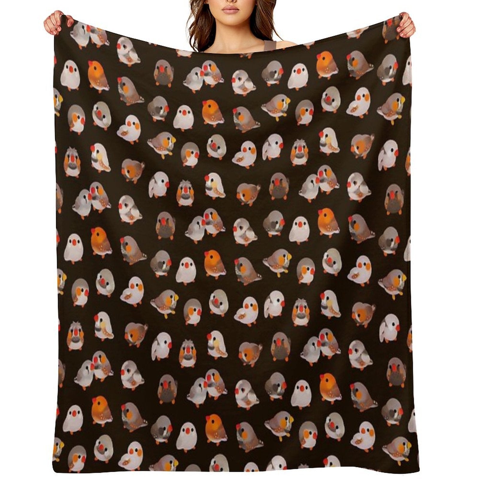 Zebra Finch - Textdark Anti-pilling Throw Blanket