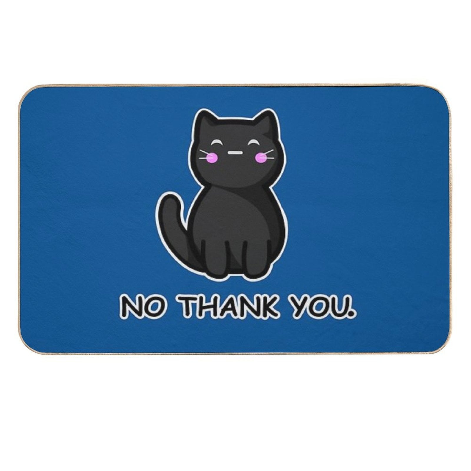 Black Cat Says No Thank You  Anti-Trip Bath Mat