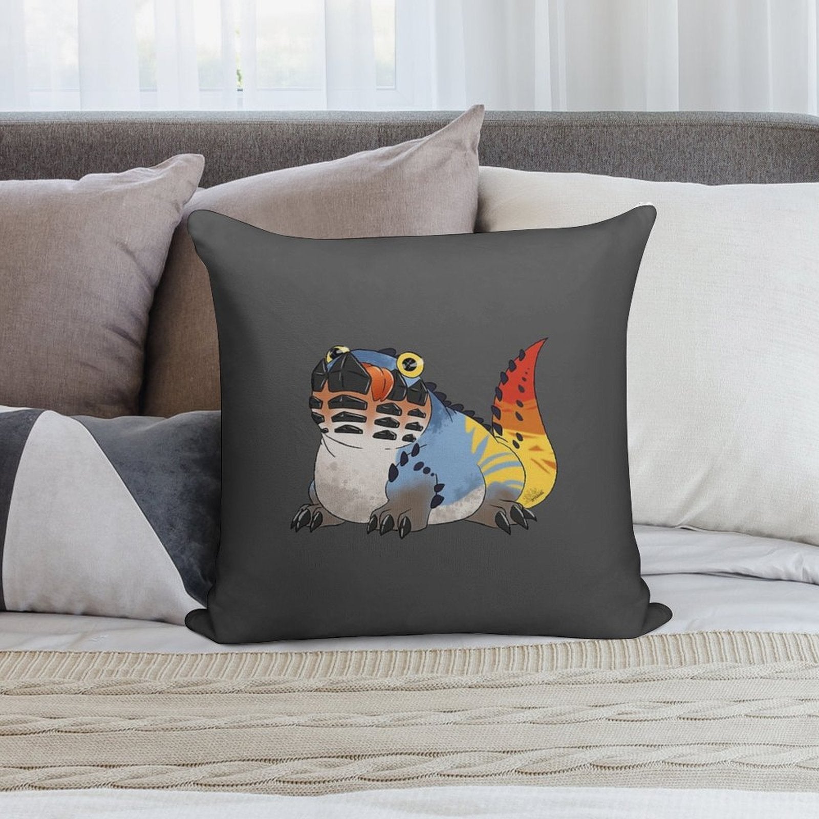 Monster Hunter World Dodogama Soft Short Plush Fabric Throw Pillow