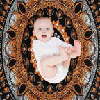 Orange Silver Gold Circular Design Background, in The Style of Kaleidoscopic Designs, Light Violet Machine-washable Throw Blanket