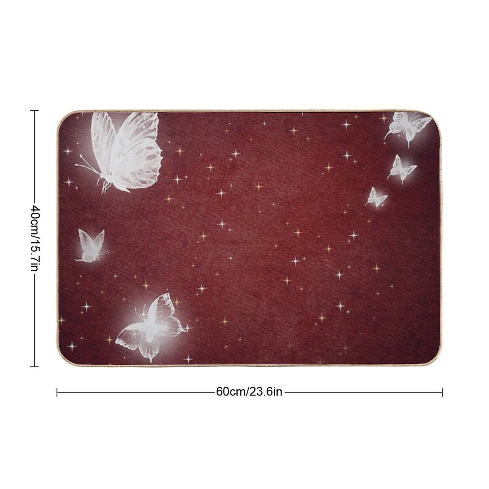 Glowing Butterflies  Fade-Resistant Bath Mat