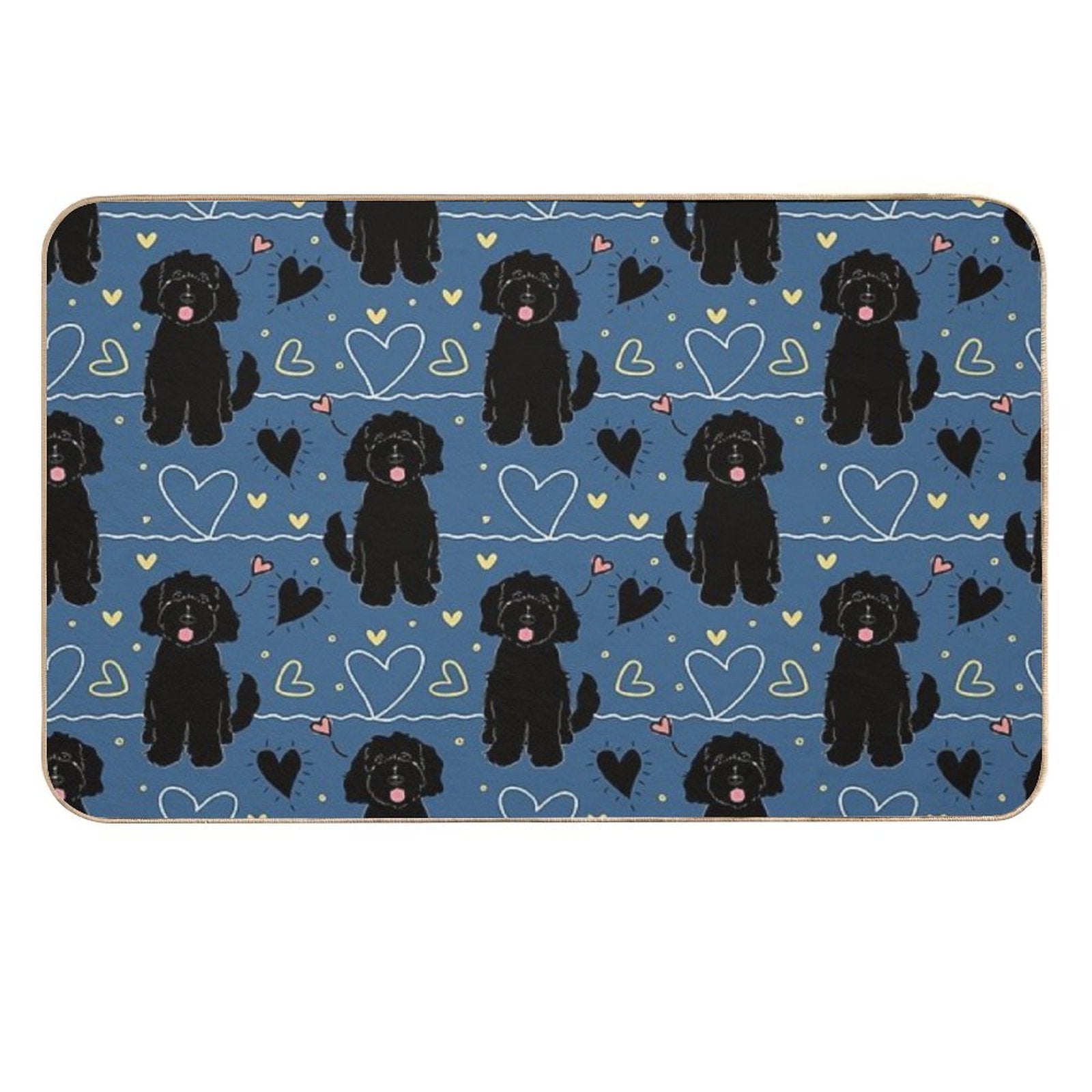 LOVE Black Goldendoodle Dog  Rapid-Drying Bath Mat