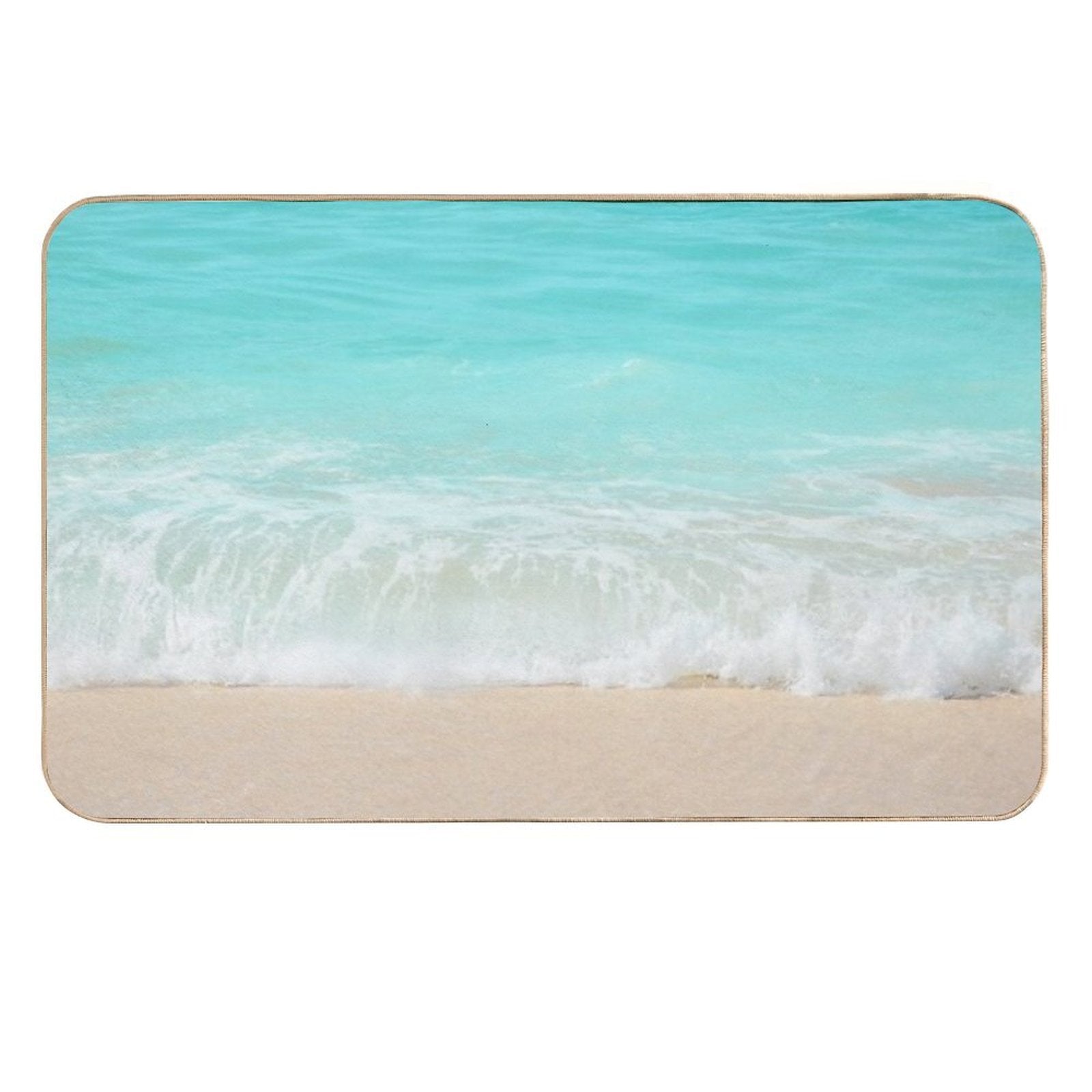 Bright Blue Calm Ocean Shore  Multi-Purpose Bath Mat
