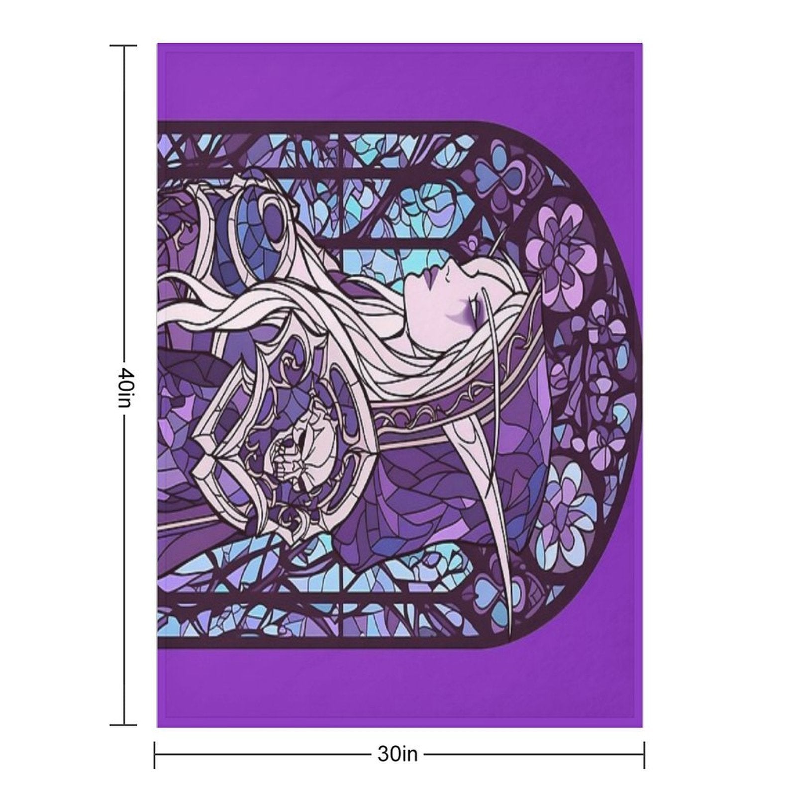 Stained Glass Sylvanas Wrinkle-free Throw Blanket