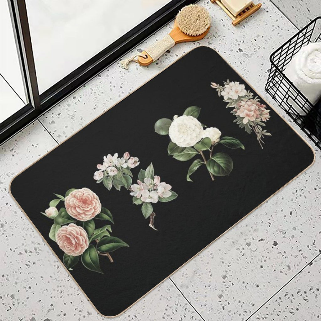 Flower Chart Vintage  Easy To Clean Bath Mat