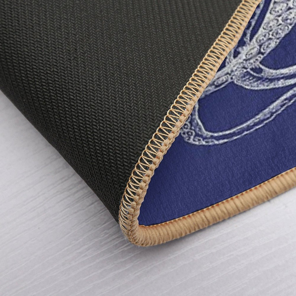 Half Octopus  Left Side  Vintage Octopus  Tentacles  Sea Creatures  Nautical  Ocean  Sea  Beach  Diptych  Navy Blue An  Slip-Resistant Bath Mat
