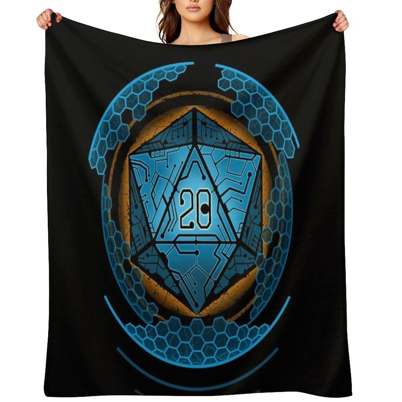 Sci-fi Shield D20 Gift-ready Throw Blanket
