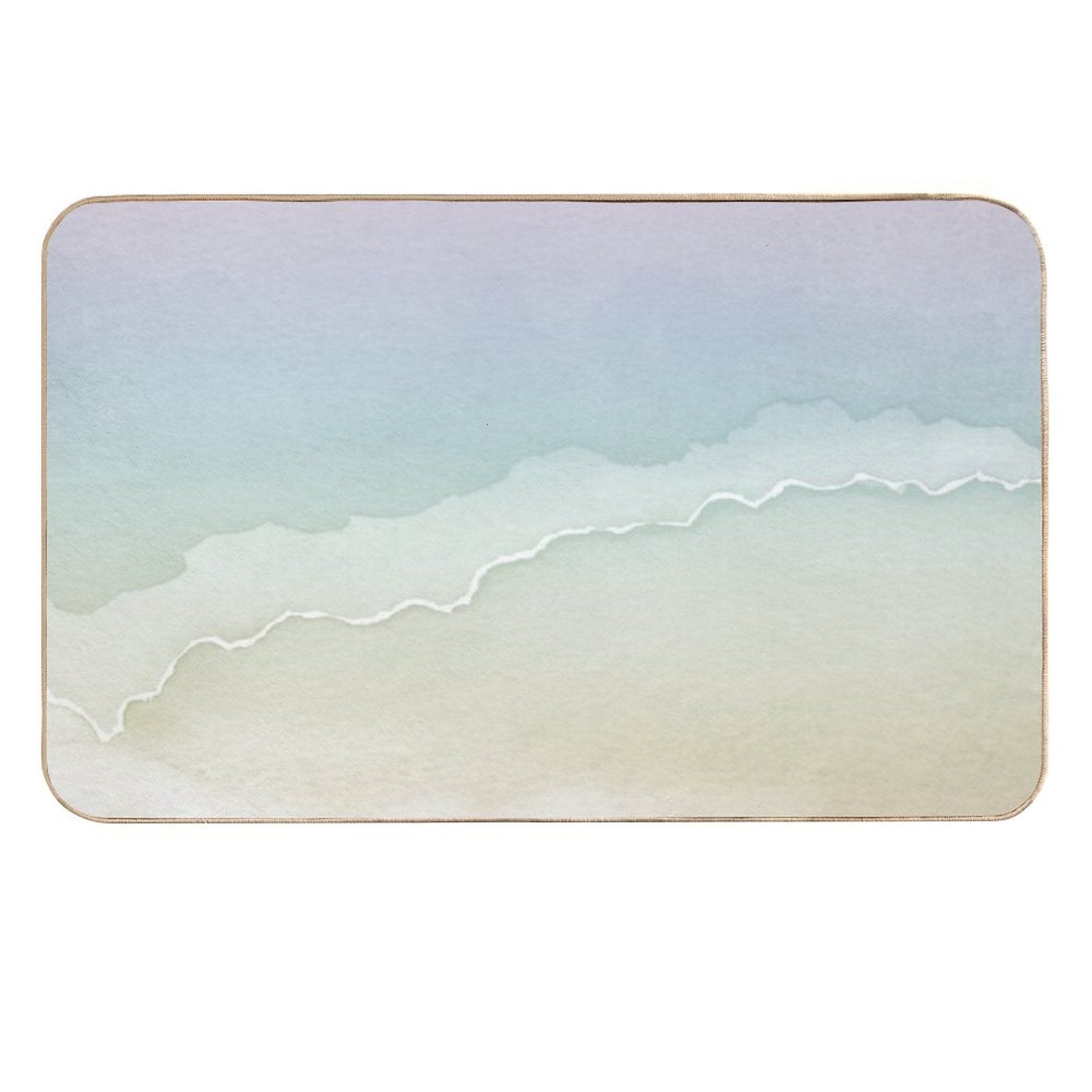 Desert Sunset Abstract Watercolor Painting - Rainbow Sorbet + Snow  Dirt-Trapping Bath Mat