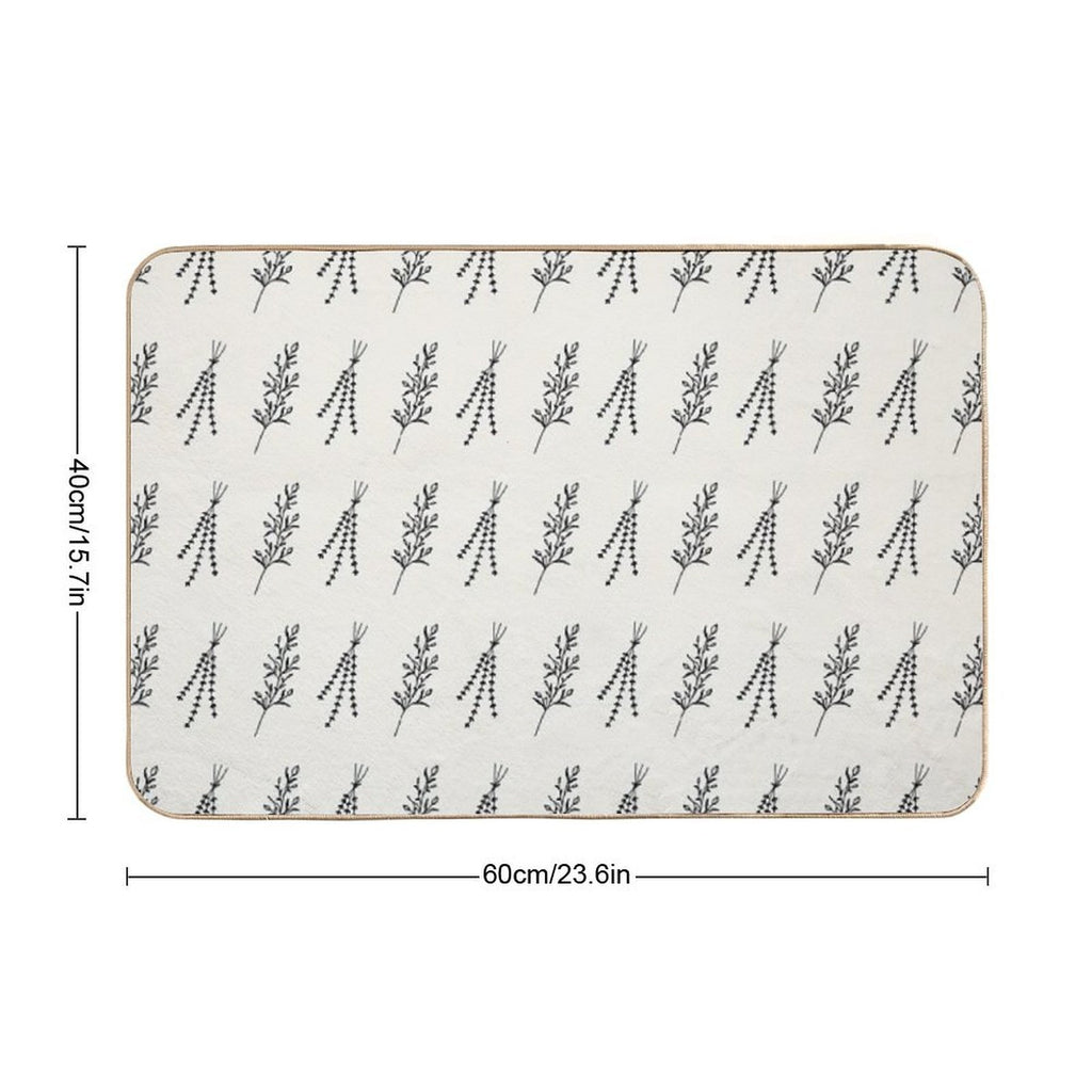 Floral Pattern  High-Traffic Bath Mat