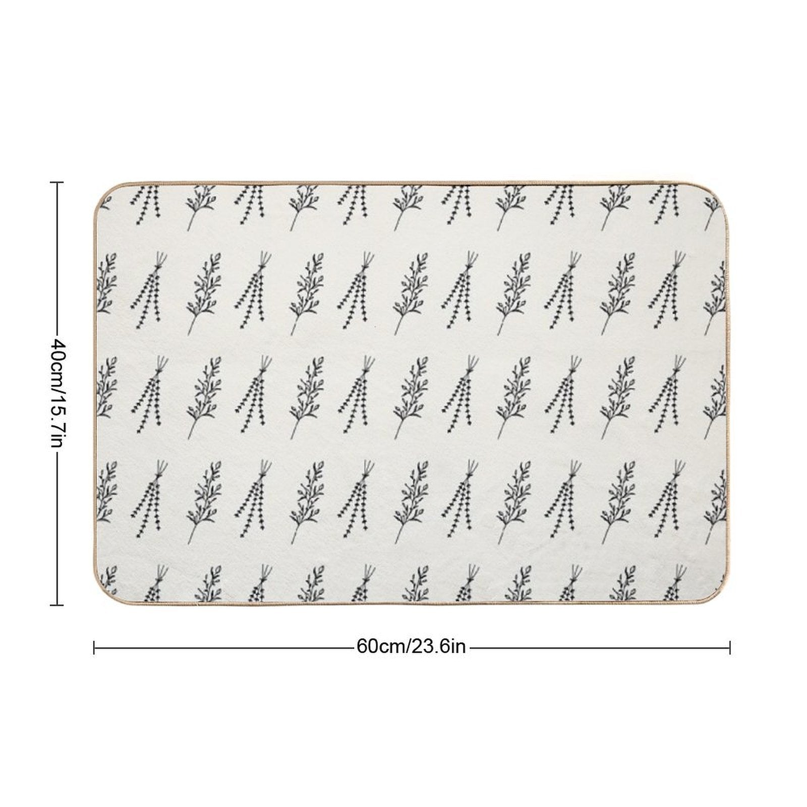 Floral Pattern  High-Traffic Bath Mat