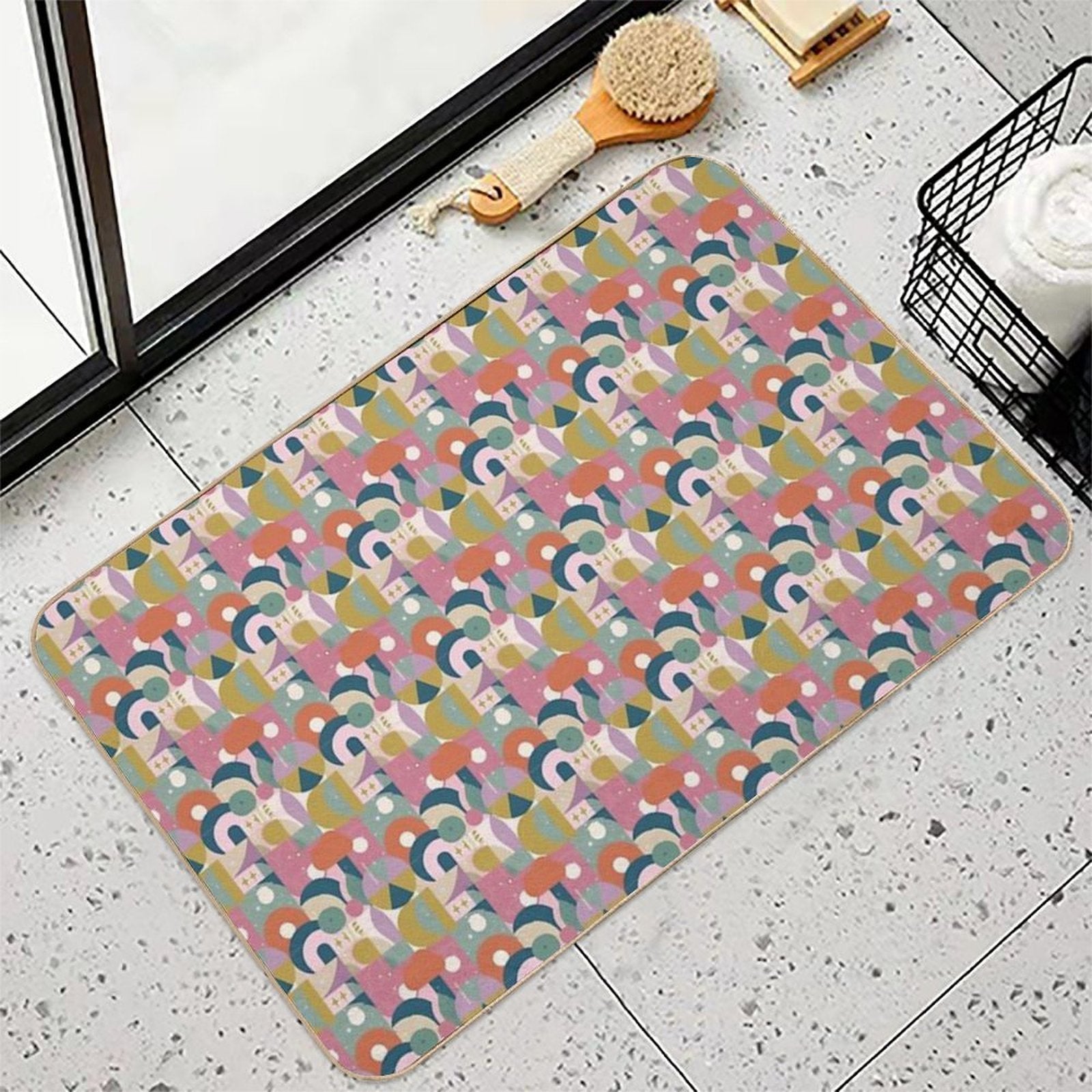 Cool Summer  True Summer Pattern, Skin-tone Matching, Personal Color Analysis, PCA, Mid Century Modern, Retro, Vintage  Odorless Bath Mat