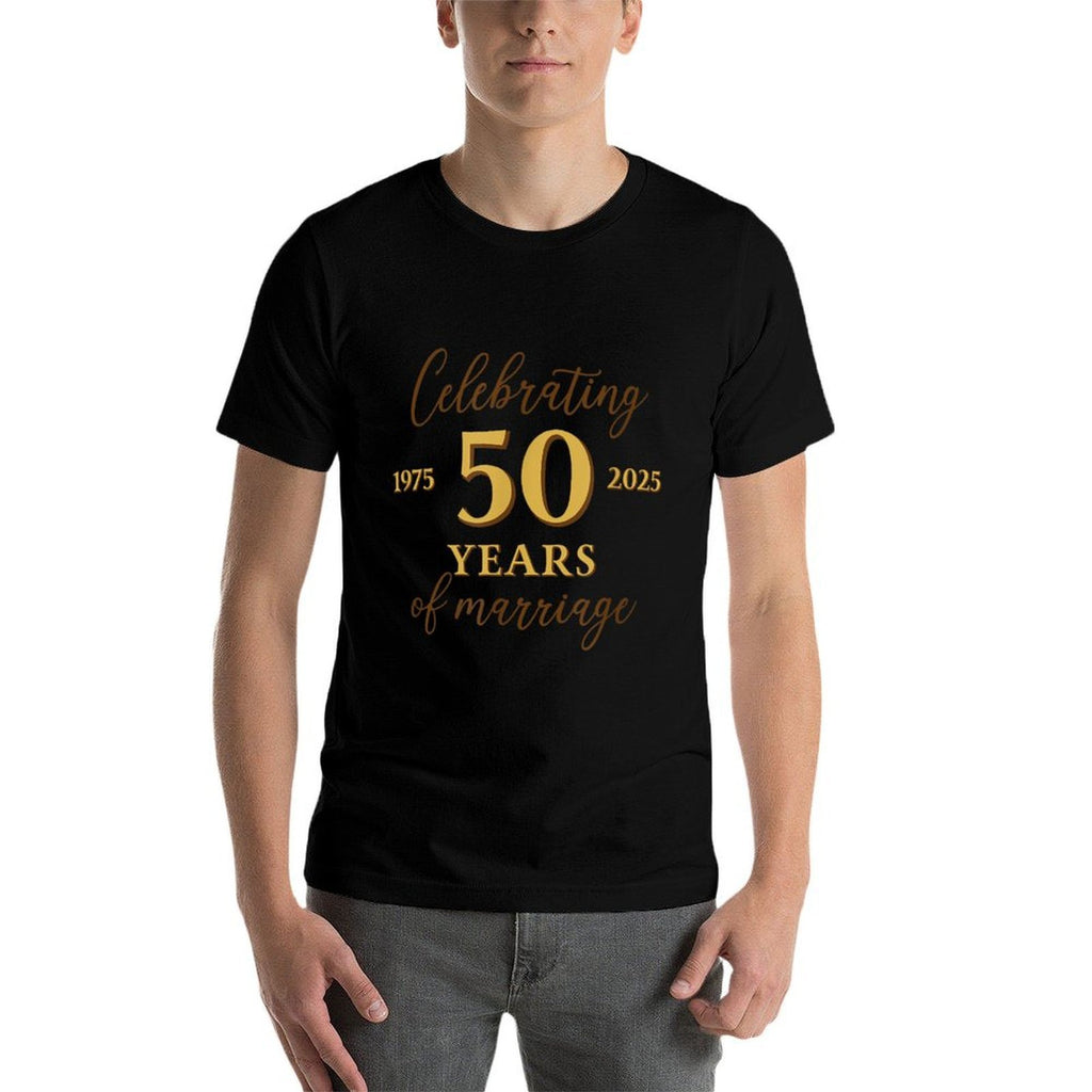 Funny 50 Years of Marriage 1975 50th Wedding Anniversary  Summer-ready Fabric T-Shirt