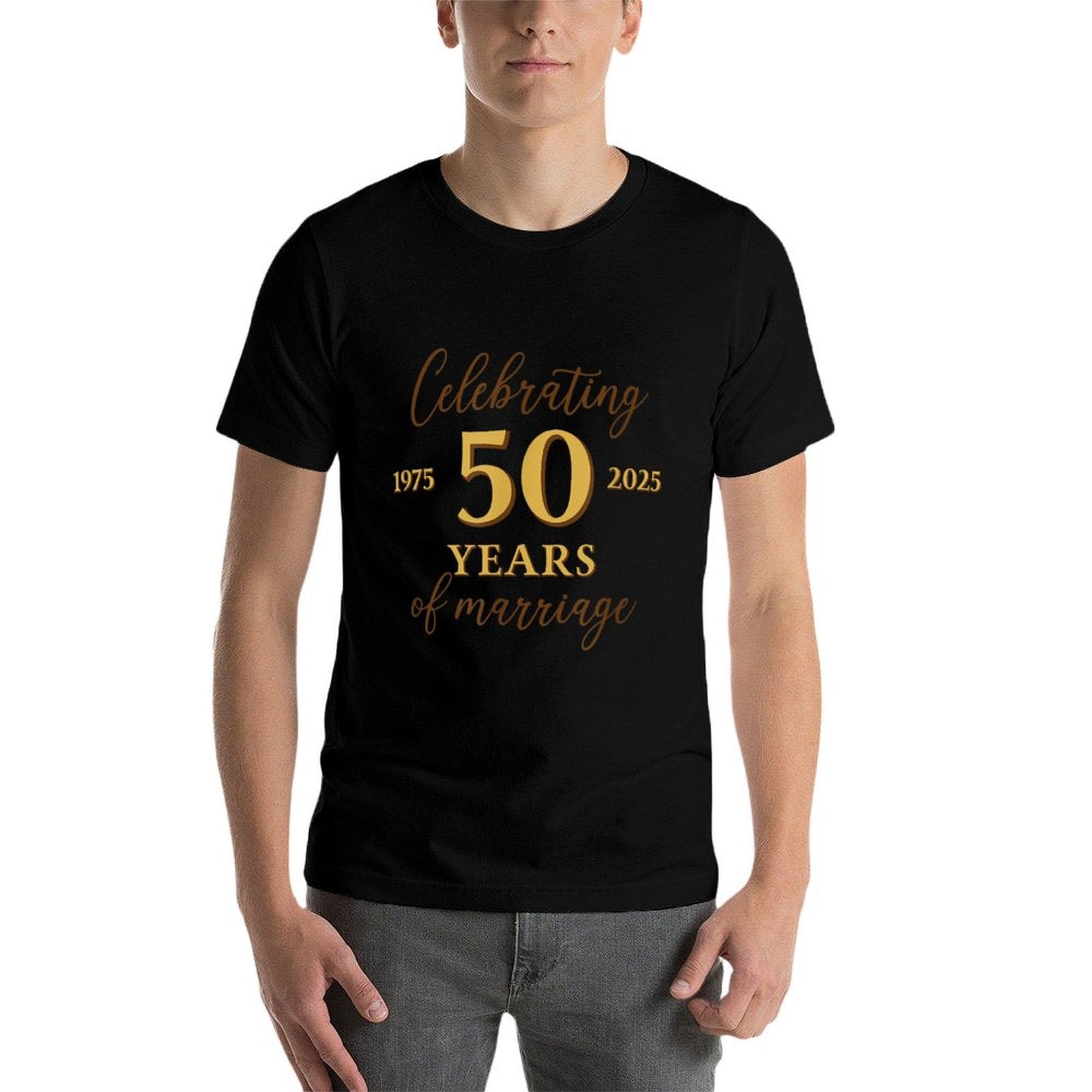 Funny 50 Years of Marriage 1975 50th Wedding Anniversary  Summer-ready Fabric T-Shirt