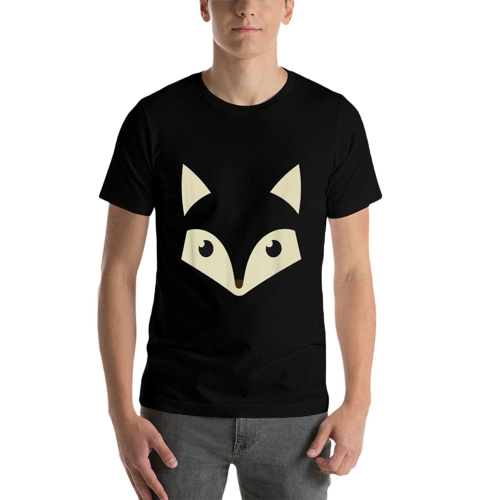 Cute Fox Face Awesome Halloween Costume Gift  Oversized Silhouette T-Shirt