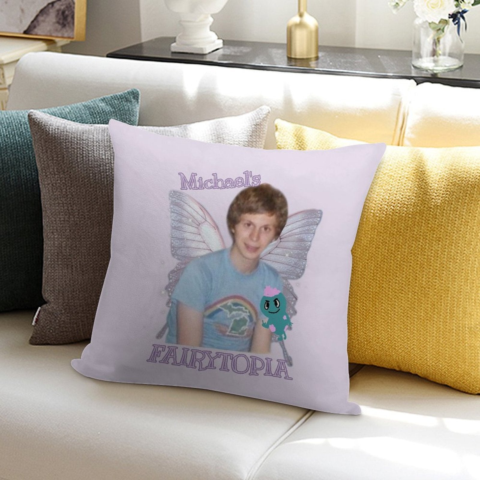 Michael Ceras Fairytopia3 Soft High-Density Material Throw Pillow