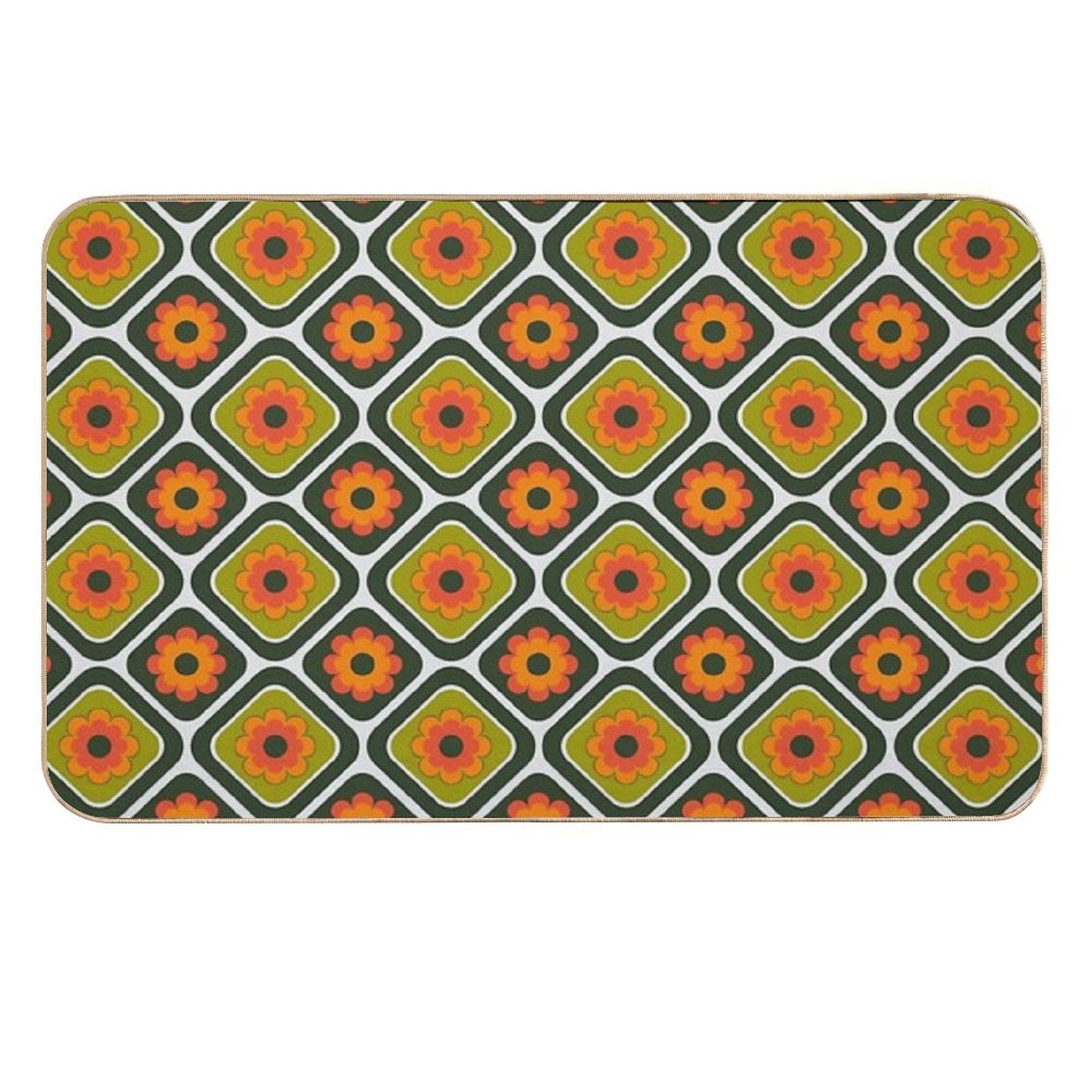Geometric Floral Retro Durable Bath Mat
