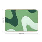 Verdant Echoes Organic Green Flow Abstract  Repositionable Bath Mat