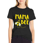 Mama Bee Family Matching Beekeeper Mom Mommy Women  Ribbed Collar T-Shirt