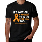 MS Orange Ribbon Spinal Cord Multiple Sclerosis Awareness  Wrinkle-resistant T-Shirt