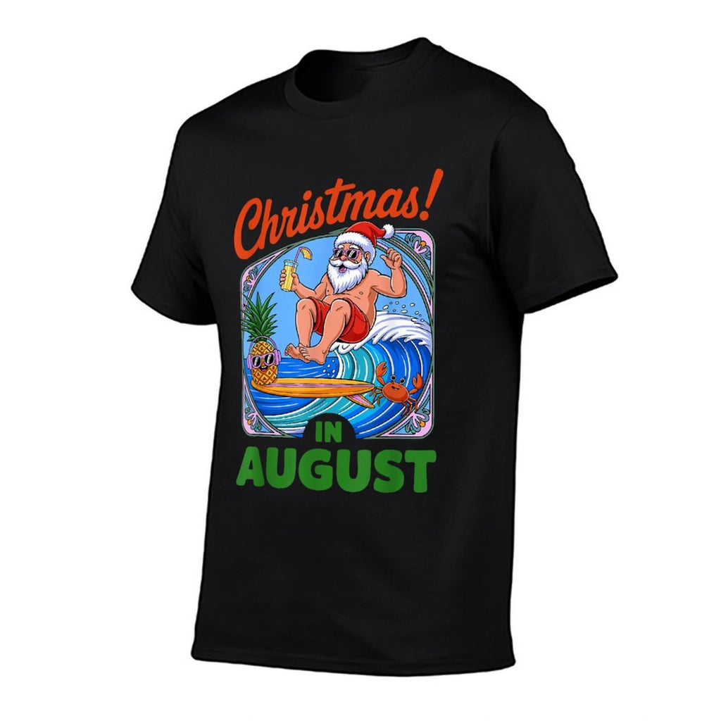 Christmas In August Summer Vacation Funny Santa Men Women  Summer-ready Fabric T-Shirt