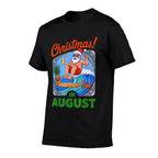 Christmas In August Summer Vacation Funny Santa Men Women  Summer-ready Fabric T-Shirt