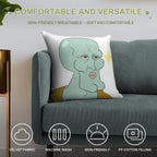 Handsome Squidward Soft Fade-Resistant Throw Pillow