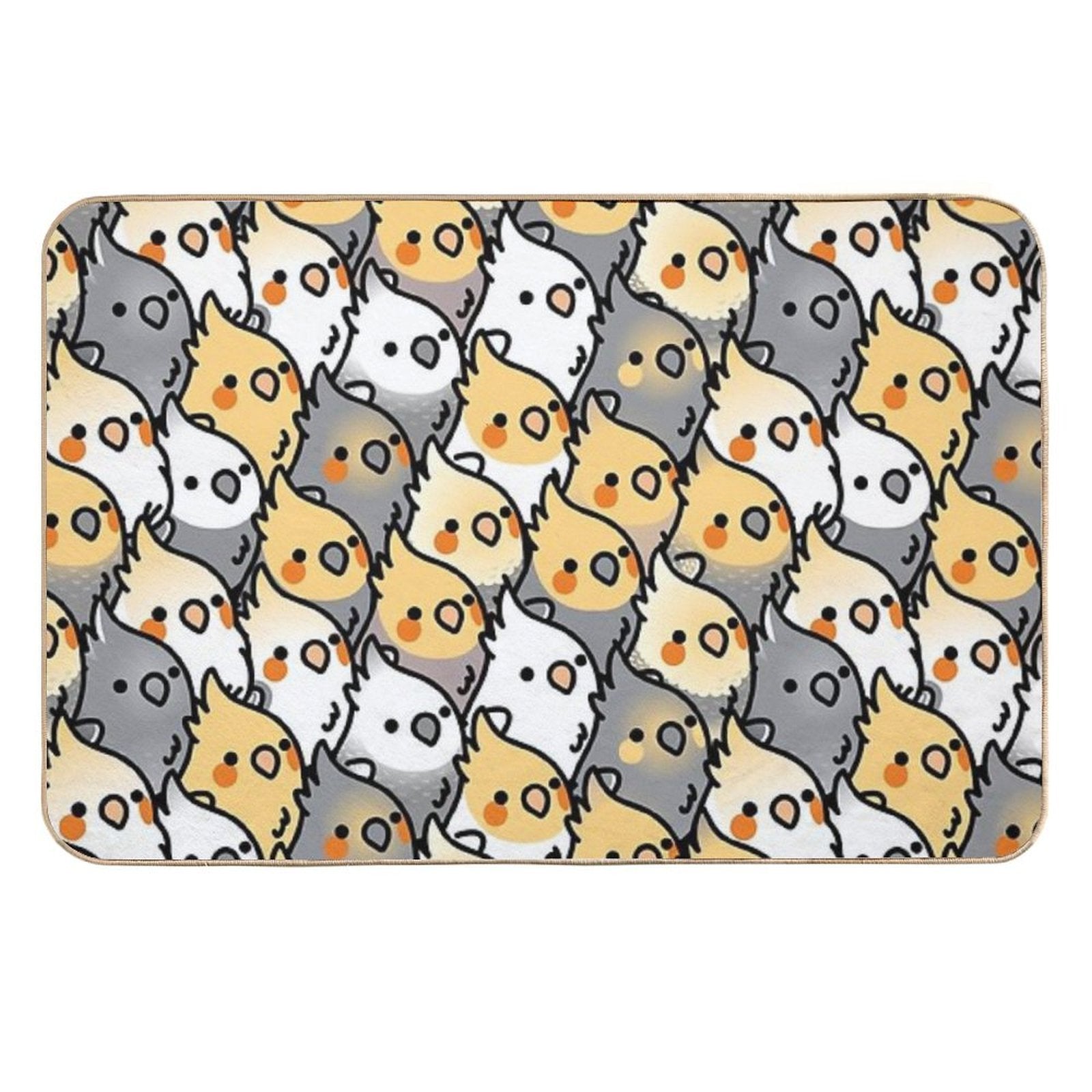Chubby Cockatiel Party  Easy Maintenance Bath Mat