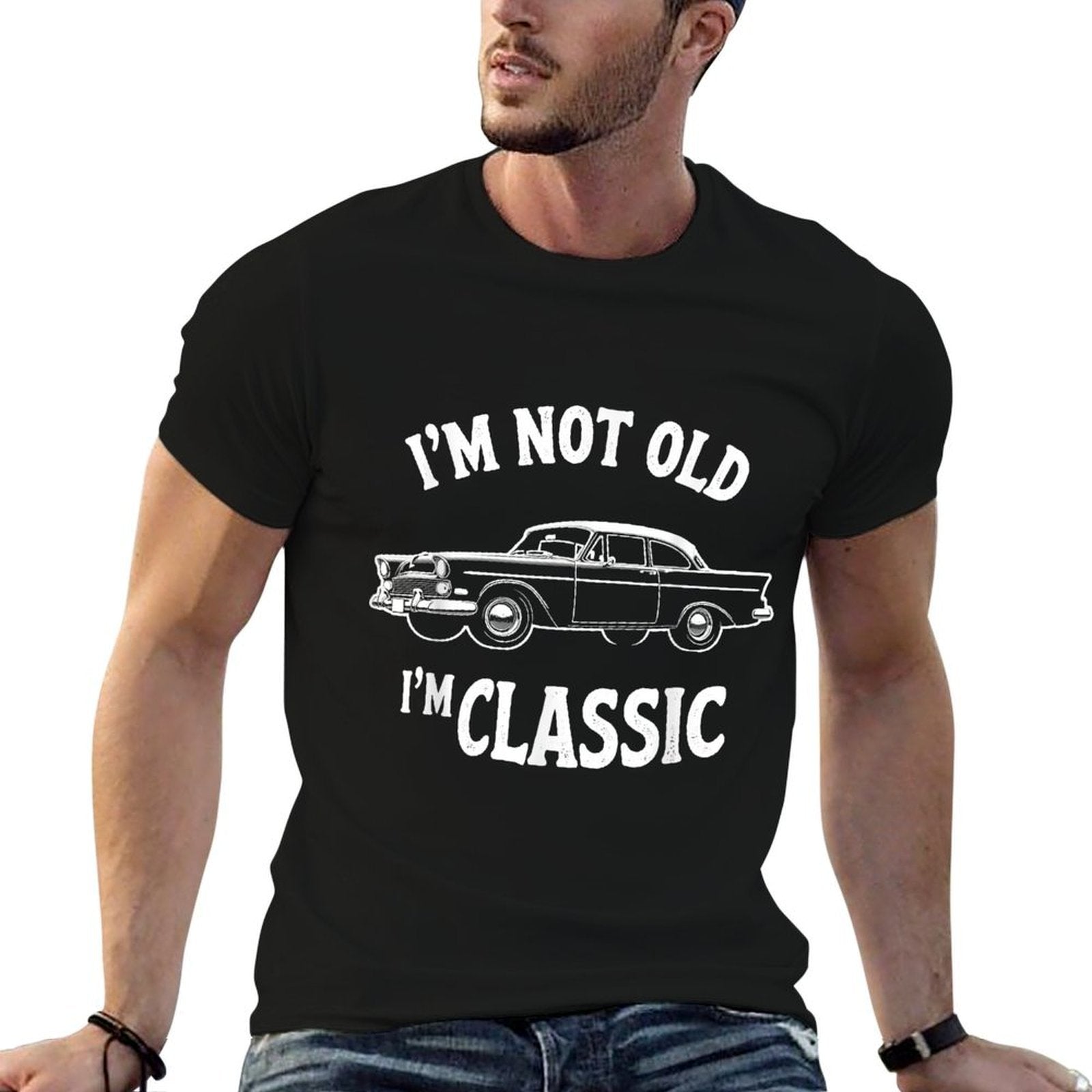 Im Not Old Im Classic Funny Car Graphic - Mens  Womens  Wrinkle-resistant T-Shirt