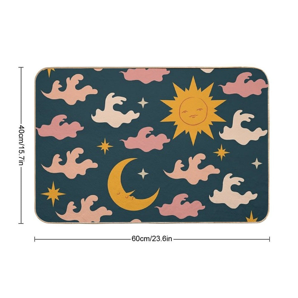 The Love of The Sun And The Moon.  Fade-Resistant Bath Mat