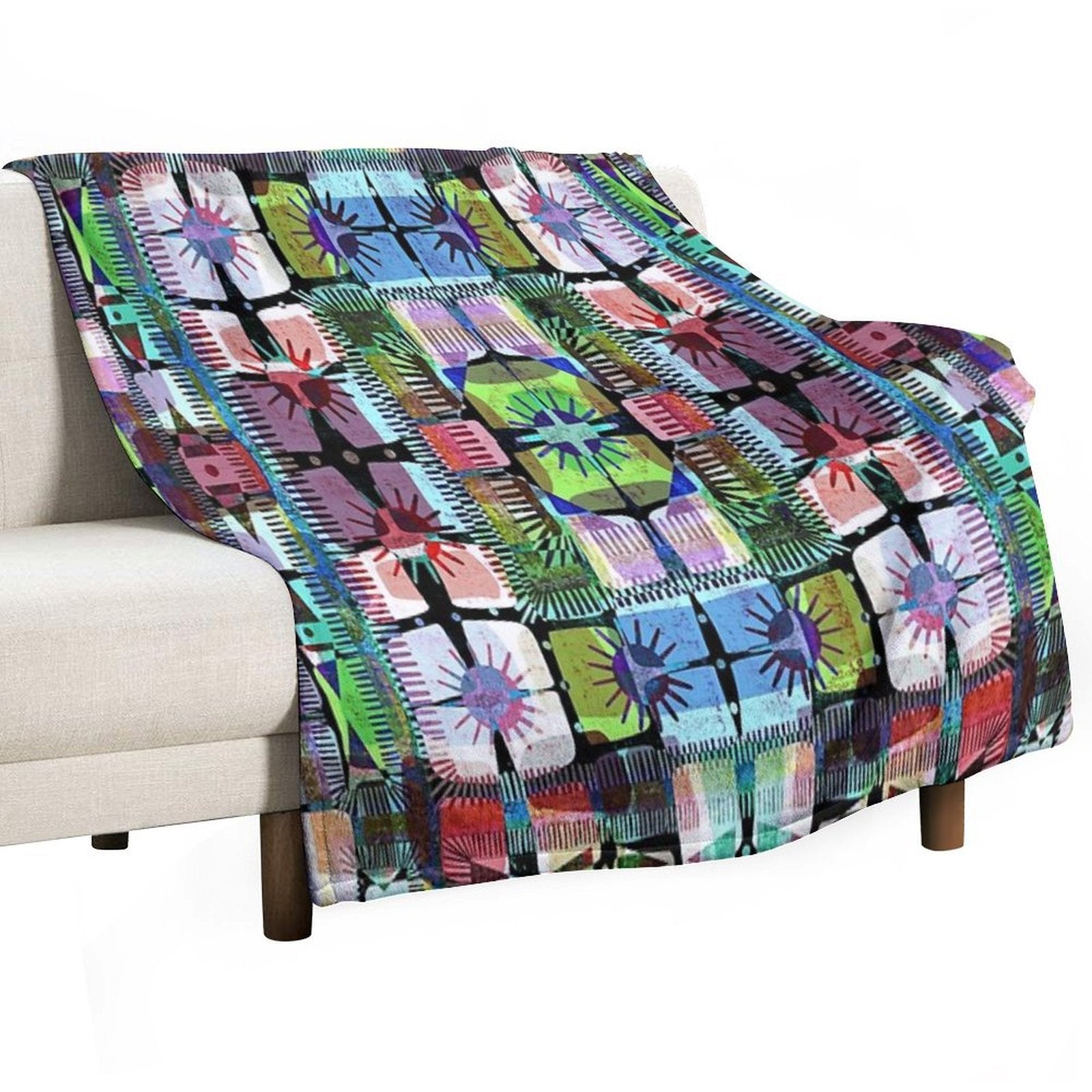 Solar 3   Abstract Sun Pattern Durable Throw Blanket