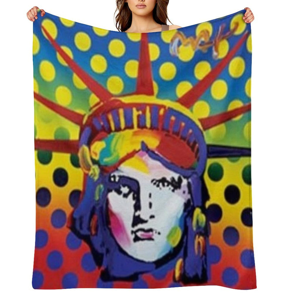 Peter Max Lady Liberty Sustainable Throw Blanket