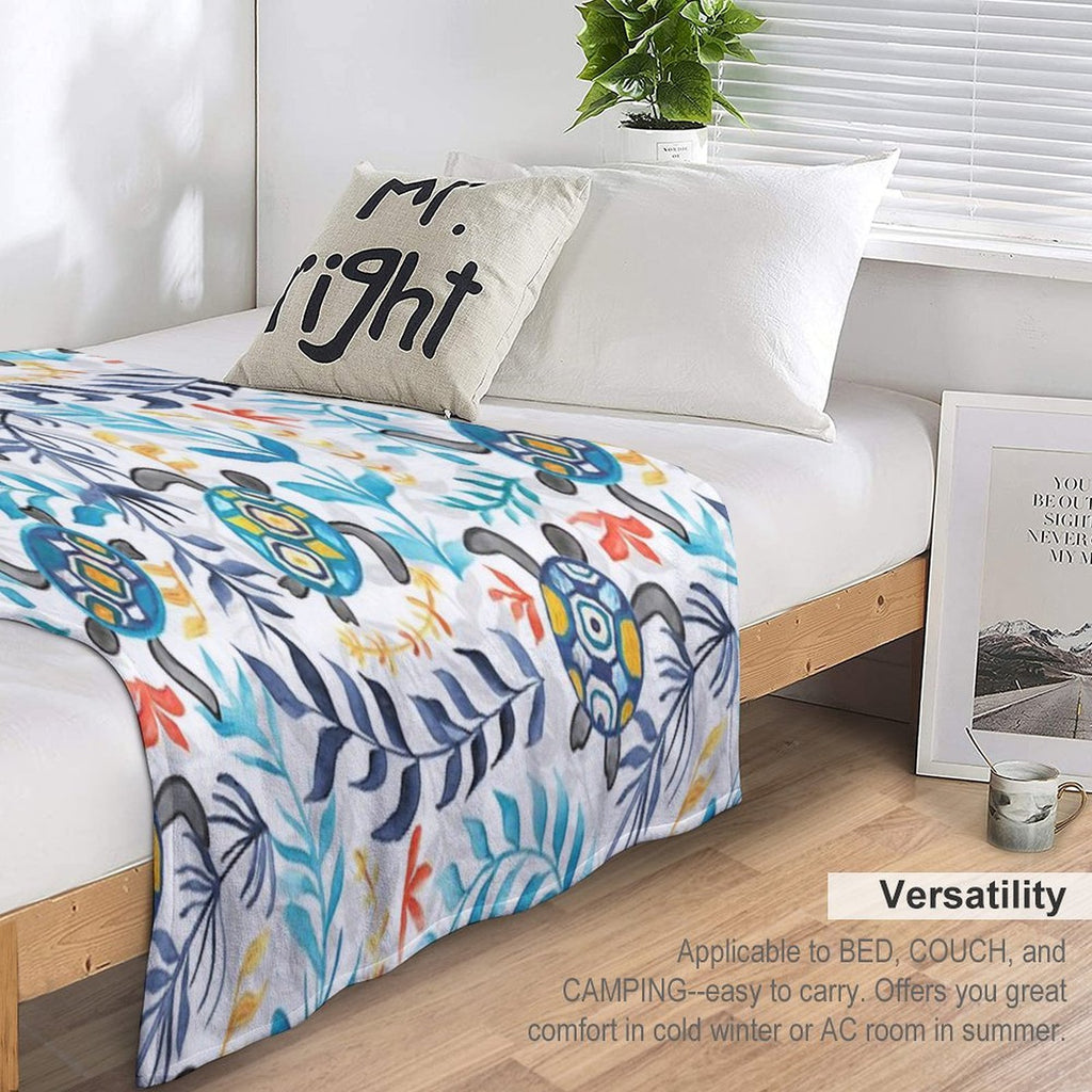 Gouache Sea Turtle Serenity Durable Throw Blanket