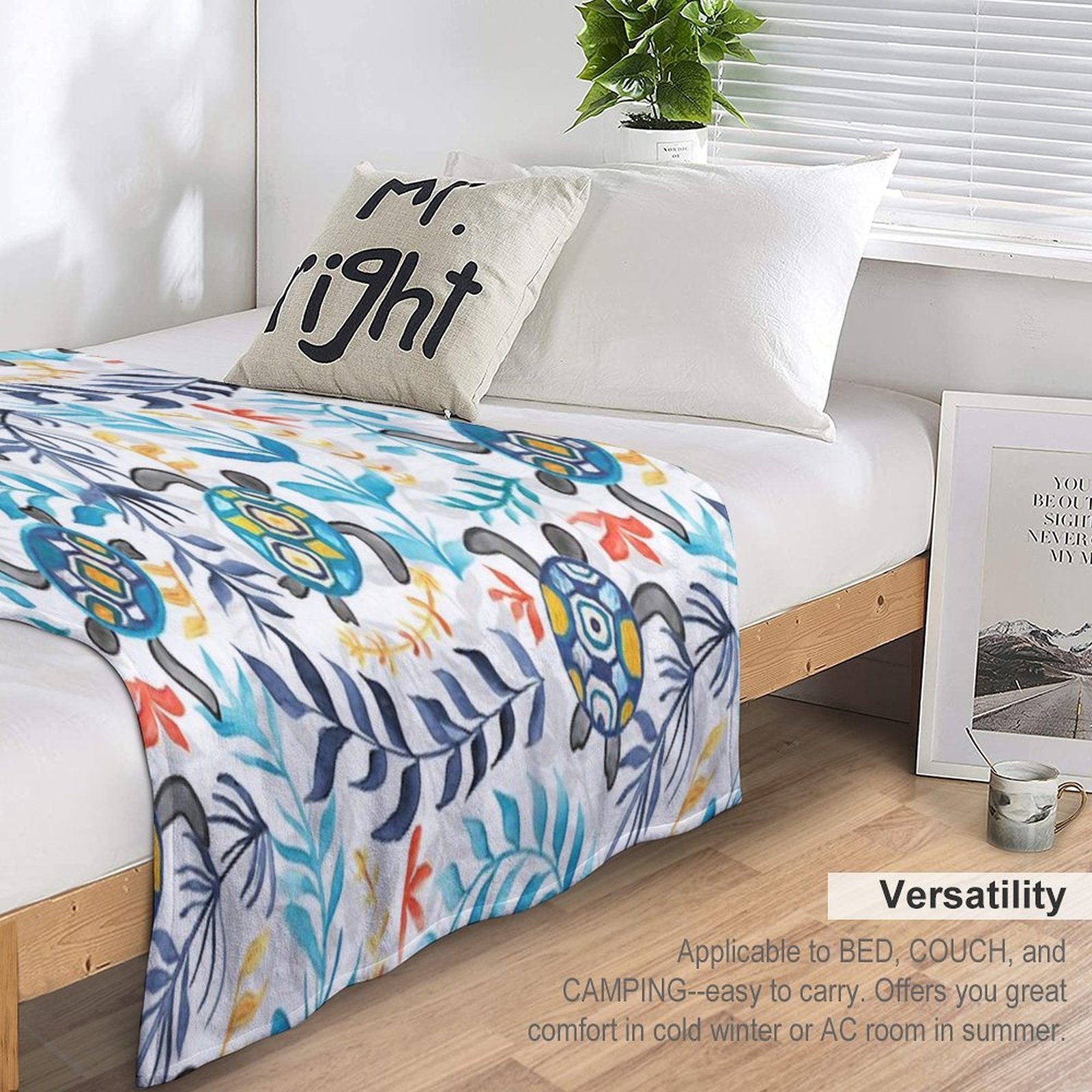 Gouache Sea Turtle Serenity Durable Throw Blanket