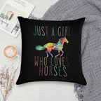 Just A Girl Who Loves Horses Soft Ultra-Soft Texture Throw Pillow