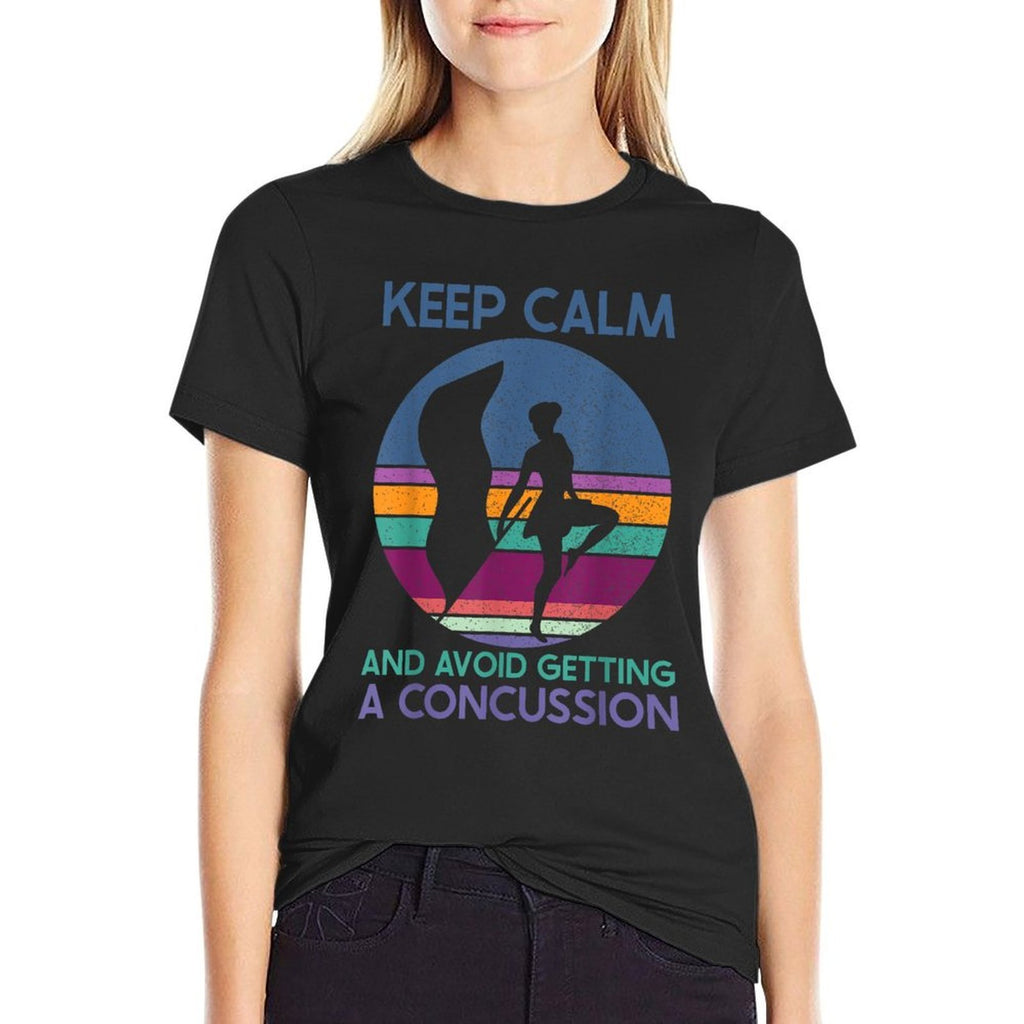 Keep Calm And Avoid Getting A Concussion Retro Color Guard  Soft T-Shirt