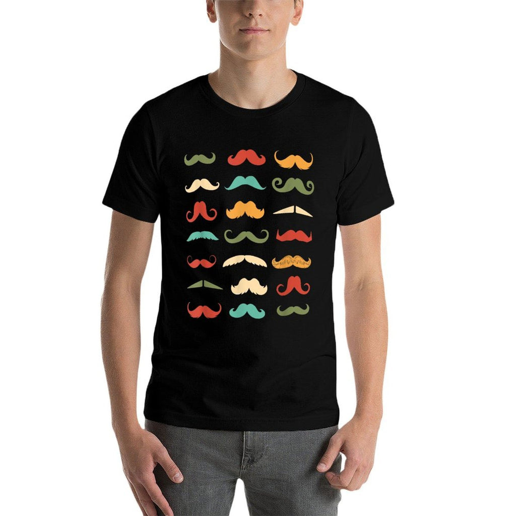 Funny Moustache Styles  Retro Hipster Moustache  Cotton T-Shirt