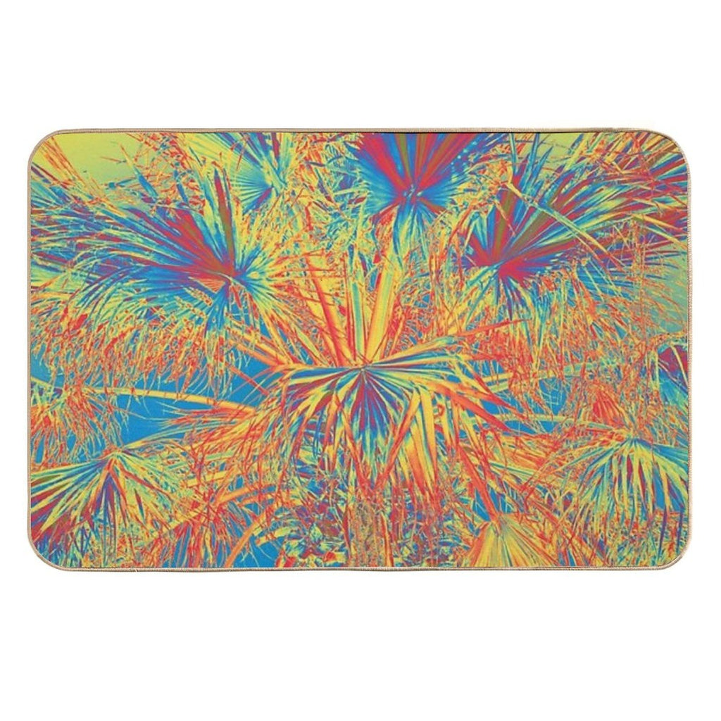 Palm Leaves Abstract  Stain-Proof Bath Mat