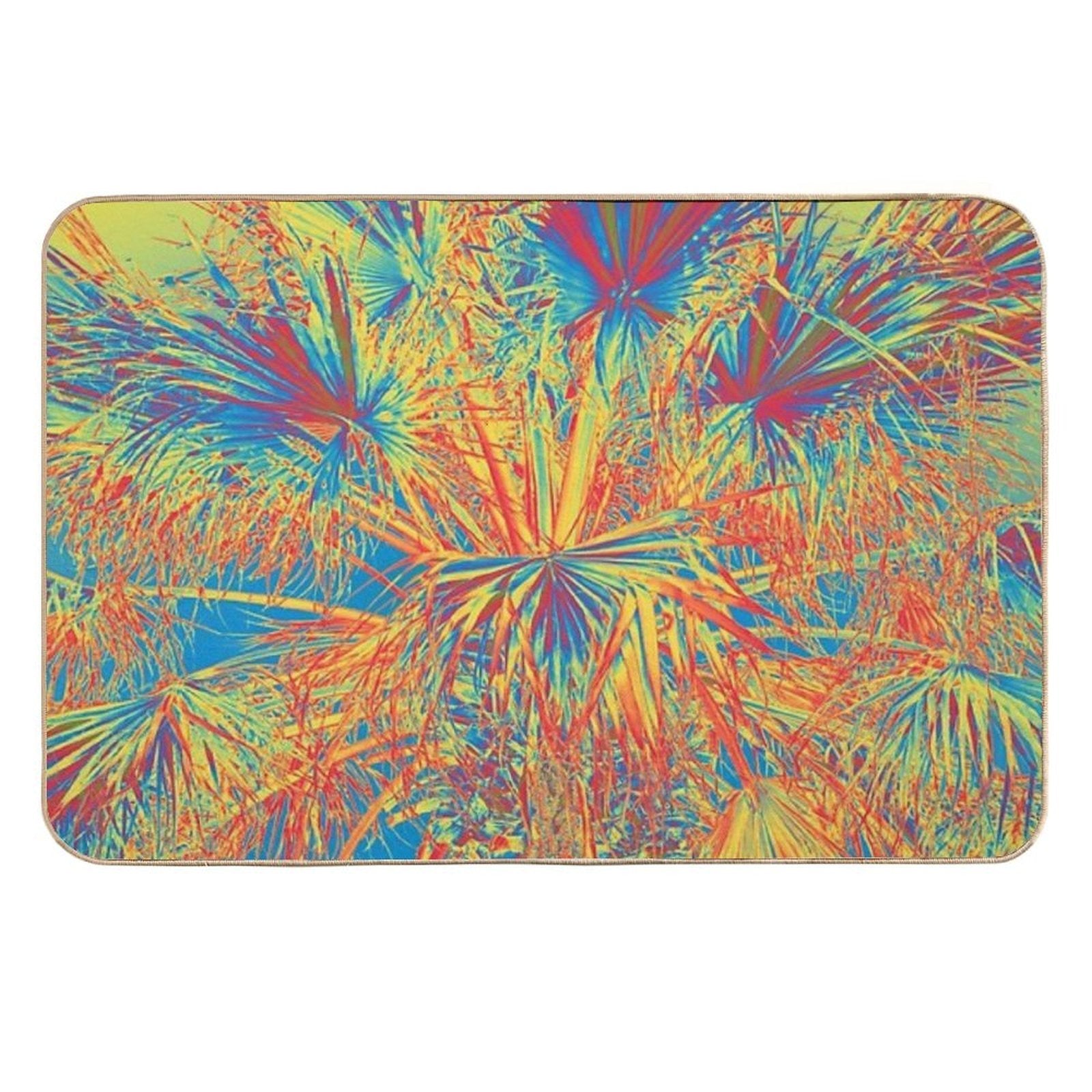 Palm Leaves Abstract  Stain-Proof Bath Mat