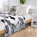 Alice's Adventures in Wonderland White Rabbit Mad Hatter Easy Care Throw Blanket