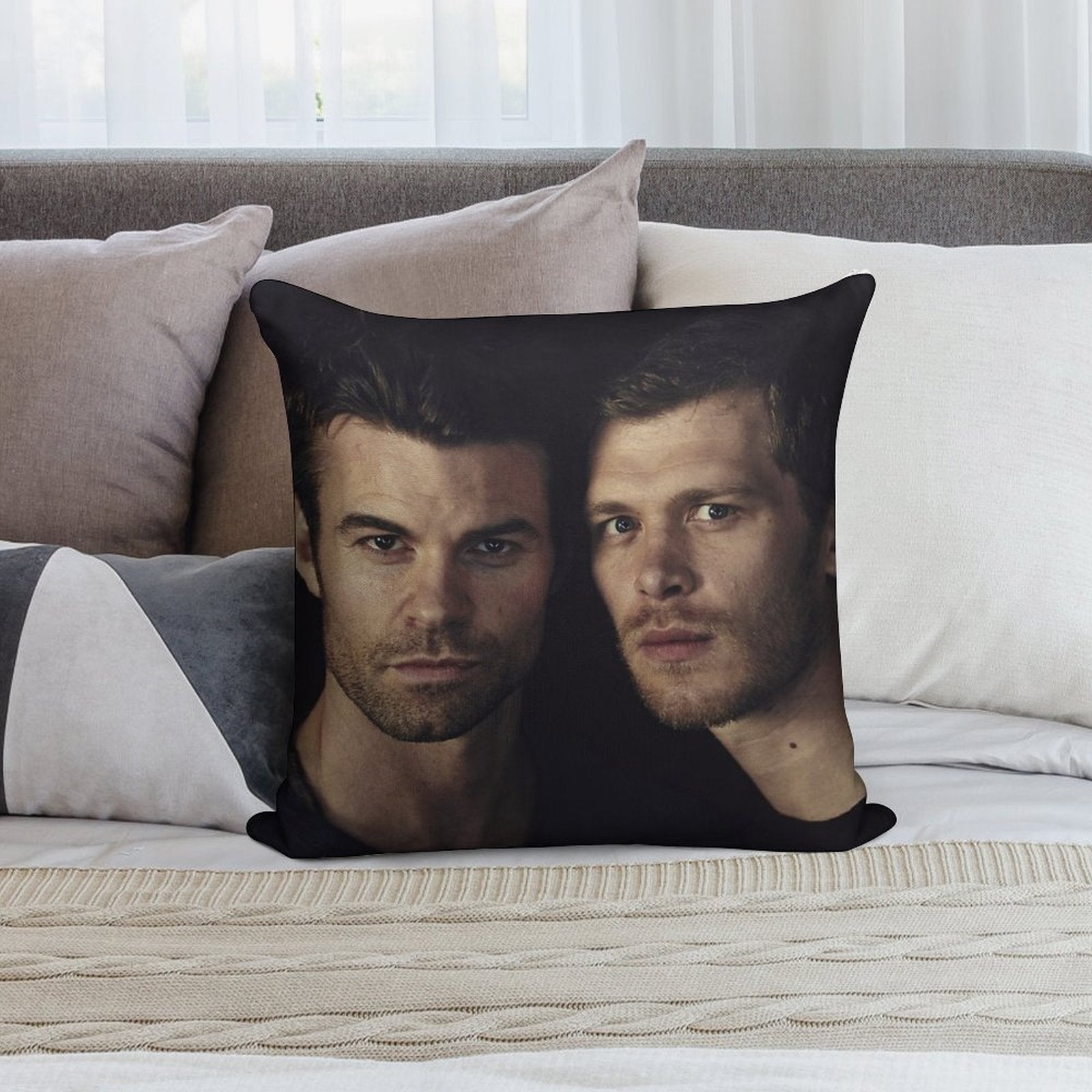 Elijah And Klaus Soft Fade-Resistant Throw Pillow