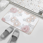 Sketchy Floral - Muted Pinks  Stain-Proof Bath Mat
