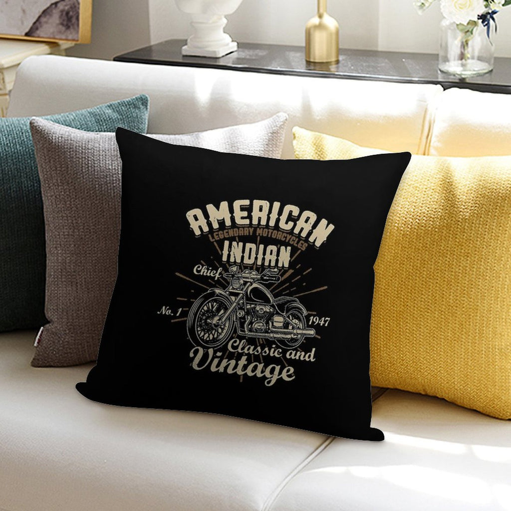 American Legendary Motorcycles Indian Chief No 1 1947 Classic And Vintage Soft Fade-Resistant Throw Pillow