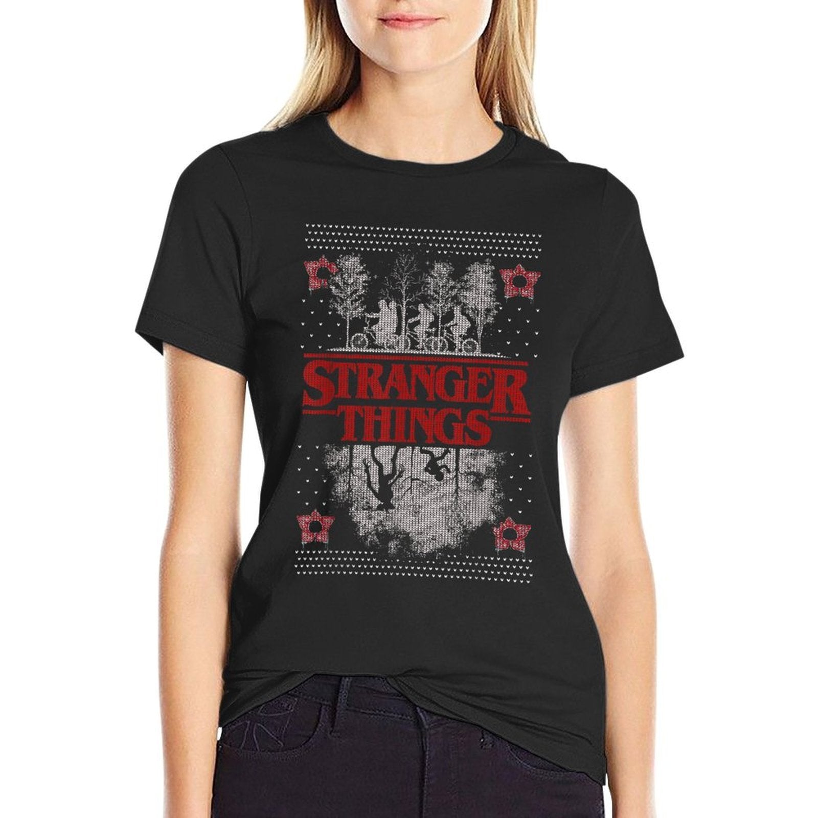 Netflix Stranger Things Ugly Christmas Sweater Style  Moisture-wicking T-Shirt