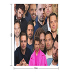 Sebastian Stan Photo Collage Throw Blanket Sustainable Throw Blanket