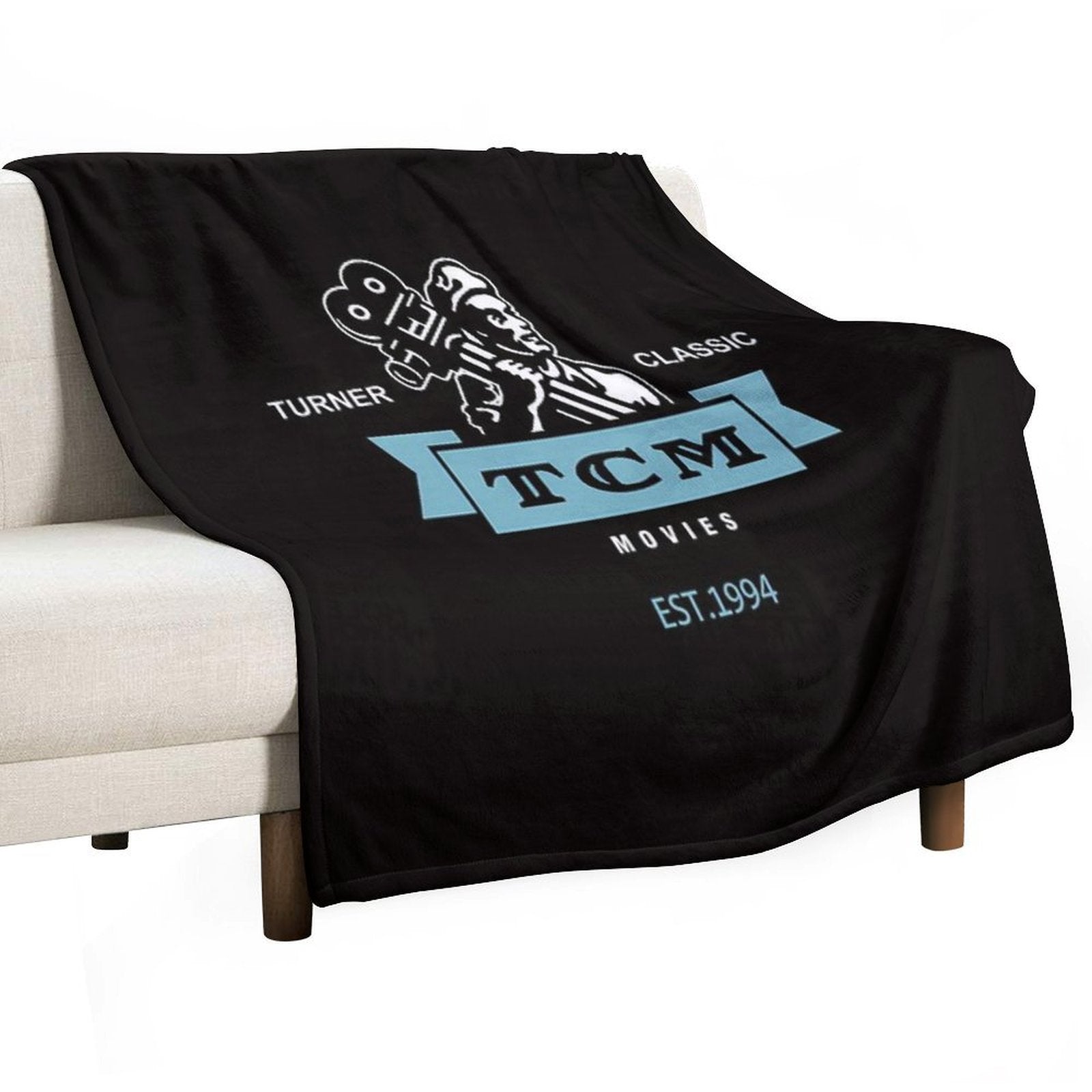 Retro Vintage Turner Classic Movies Easy Care Throw Blanket